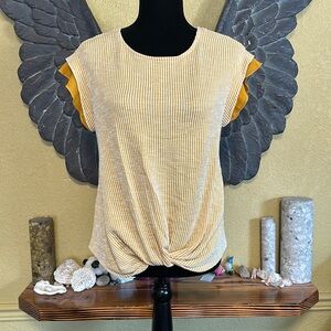 W5 Striped Twist Front Tee Shirt